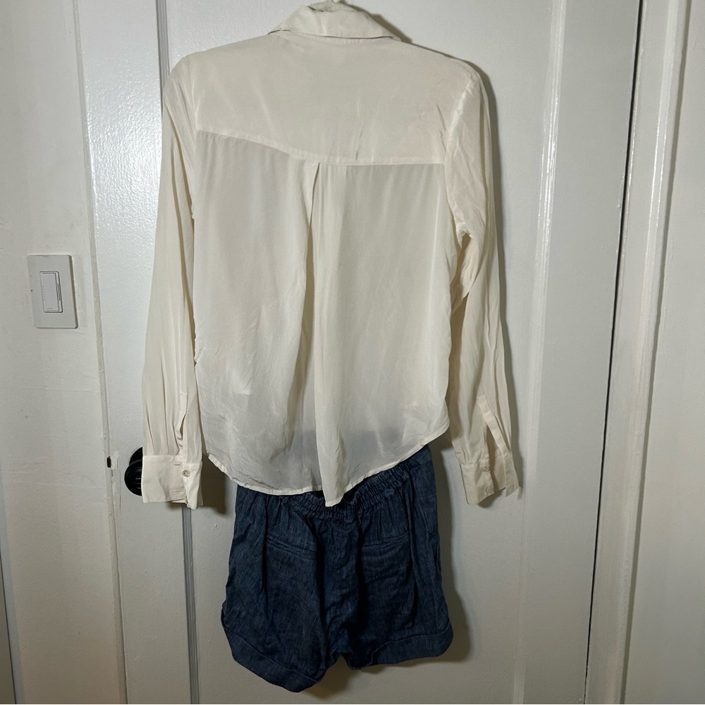 Veronica Beard Boca White Button-Down Romper - image 4